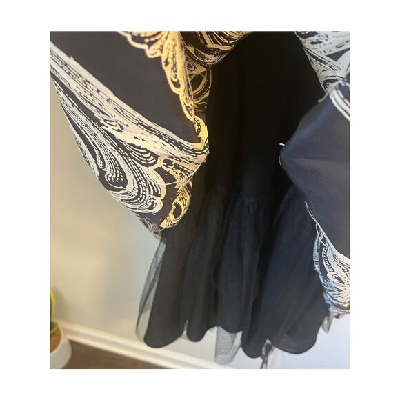 Adrianna Papell Occasions Halter Silk Dress Black & White Print Beaded sz. 8 - Picture 7 of 9